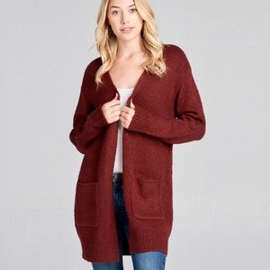 NEW Pinqlo Women's Burgundy Cardigan Sweater